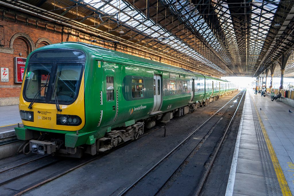 De DART trein in Dublin